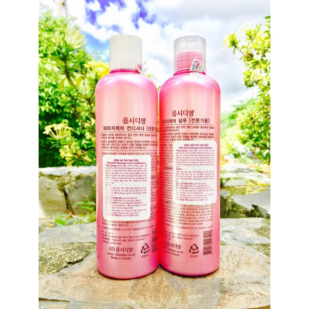 Cặp dầu gội/xả Obsidian Damage Care Hàn Quốc (2x300ml)