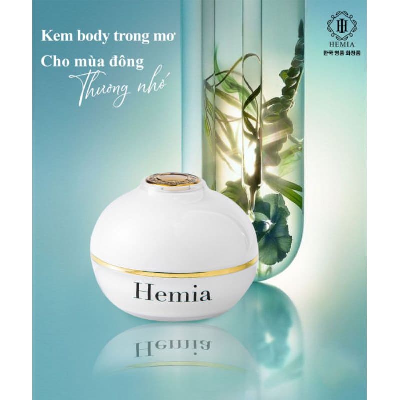 "Kem body thạch tuyết Hemia dưỡng trắng cấp ẩm chống nắng make up da "
