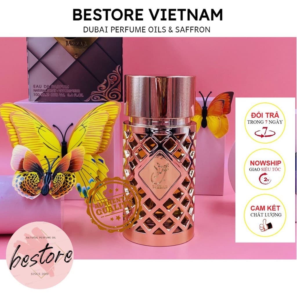 [CAM KẾT CHÍNH HÃNG] Nước hoa nội địa Dubai Jazzab Pink mẫu thử 10ml và chai full 100ml - Bestore Vietnam
