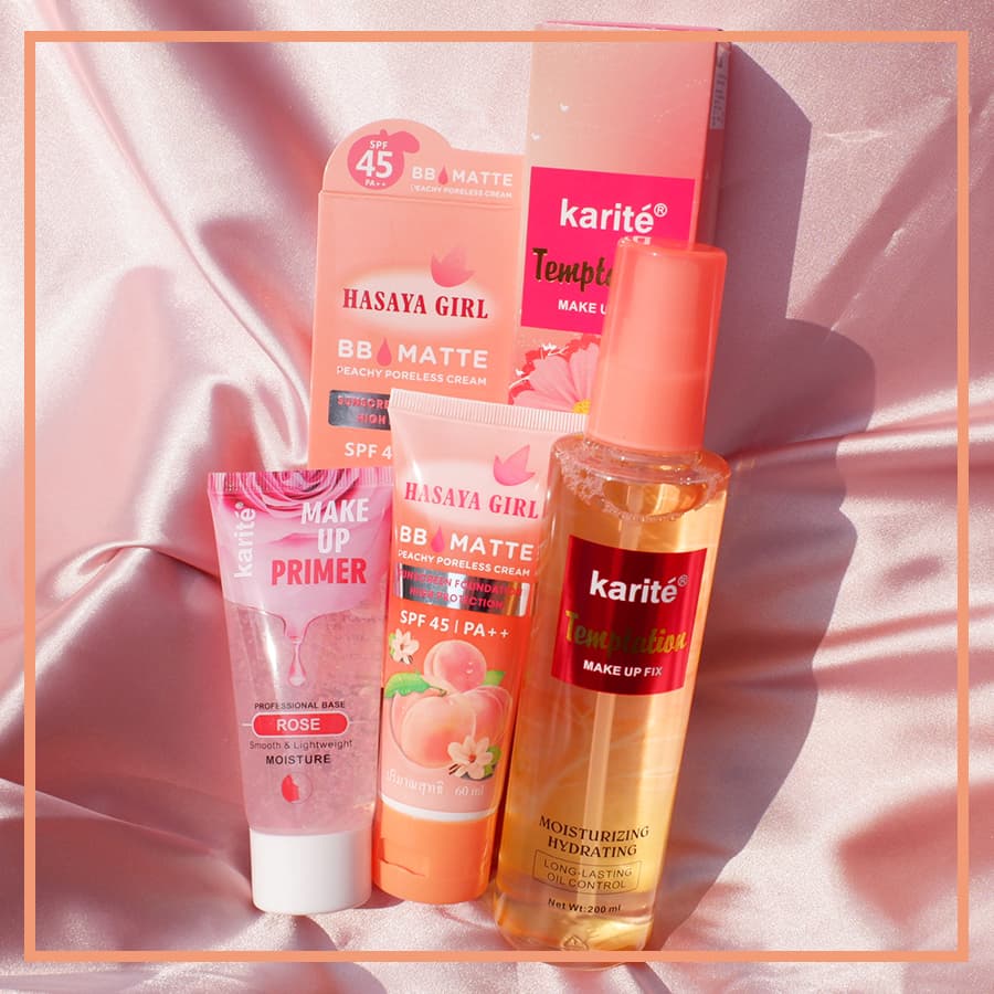 [HCM][Peachy Sis Shop] Bộ mỹ phẩm trang điểm 3 món đầy đủ(Kem cách ly Trong suốt+kem BB+Xịt khoáng khoá nền giữ lớp tang điểm)