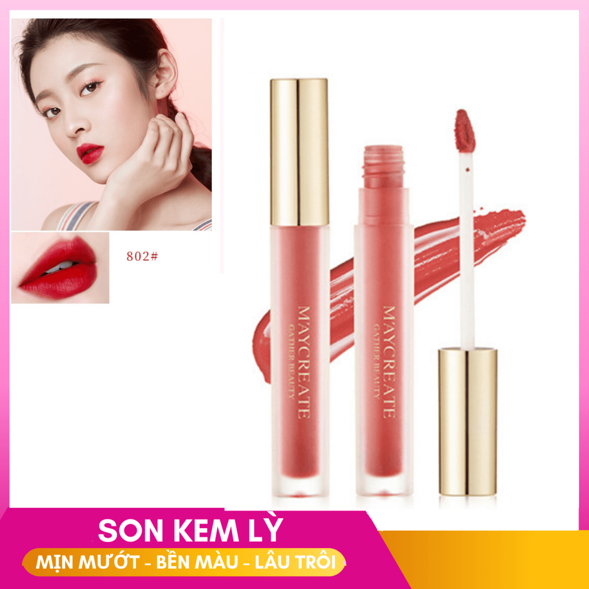 Son kem lì lâu trôi Maycreate Lip Gloss - SM012