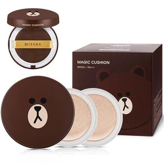 Phấn nước cho da dầu Missha Gấu  M Magic Cushion SPF50+ PA+++ Line Friends màu 21 15g (Da sáng)