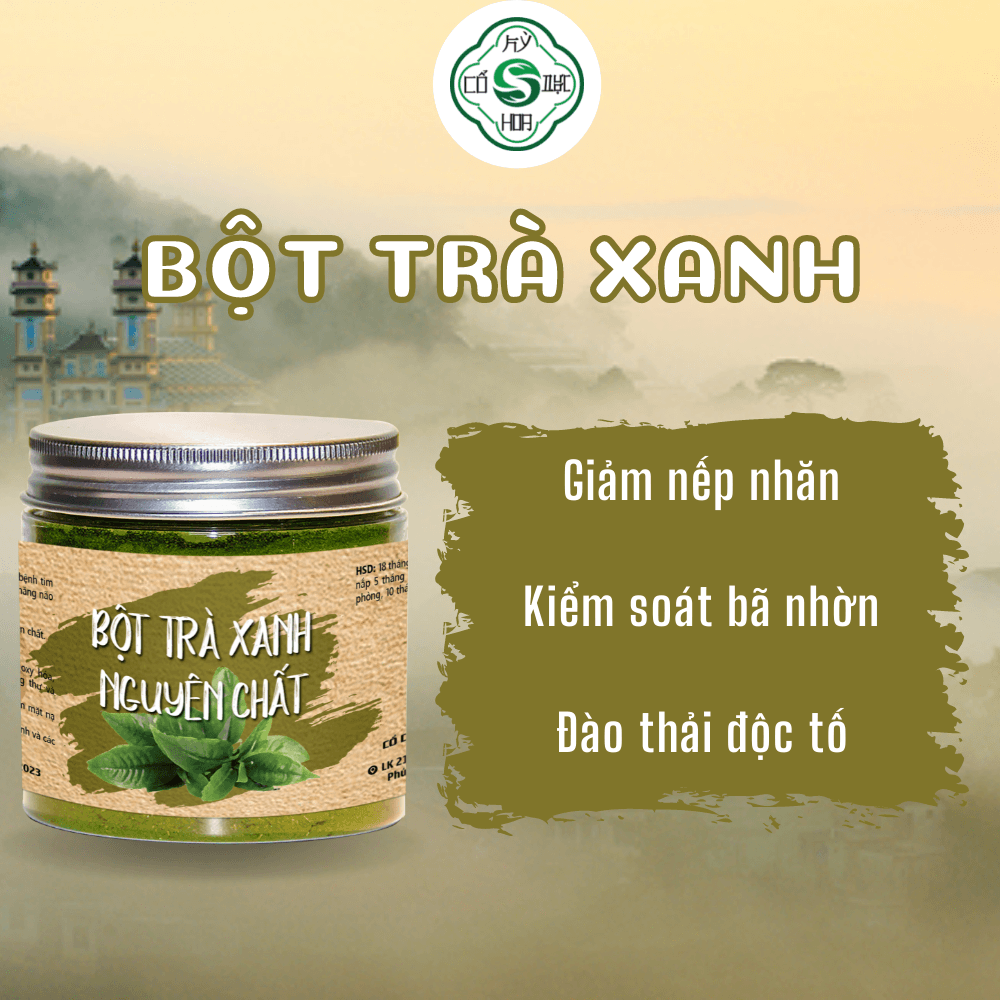 Bột trà xanh Cổ Dược Kỳ Hoa - Tiêu viêm dưỡng da làm chậm quá trình lão hóa mang đến cho bạn làn da tươi mới đẩy lùi mụn và sẹo