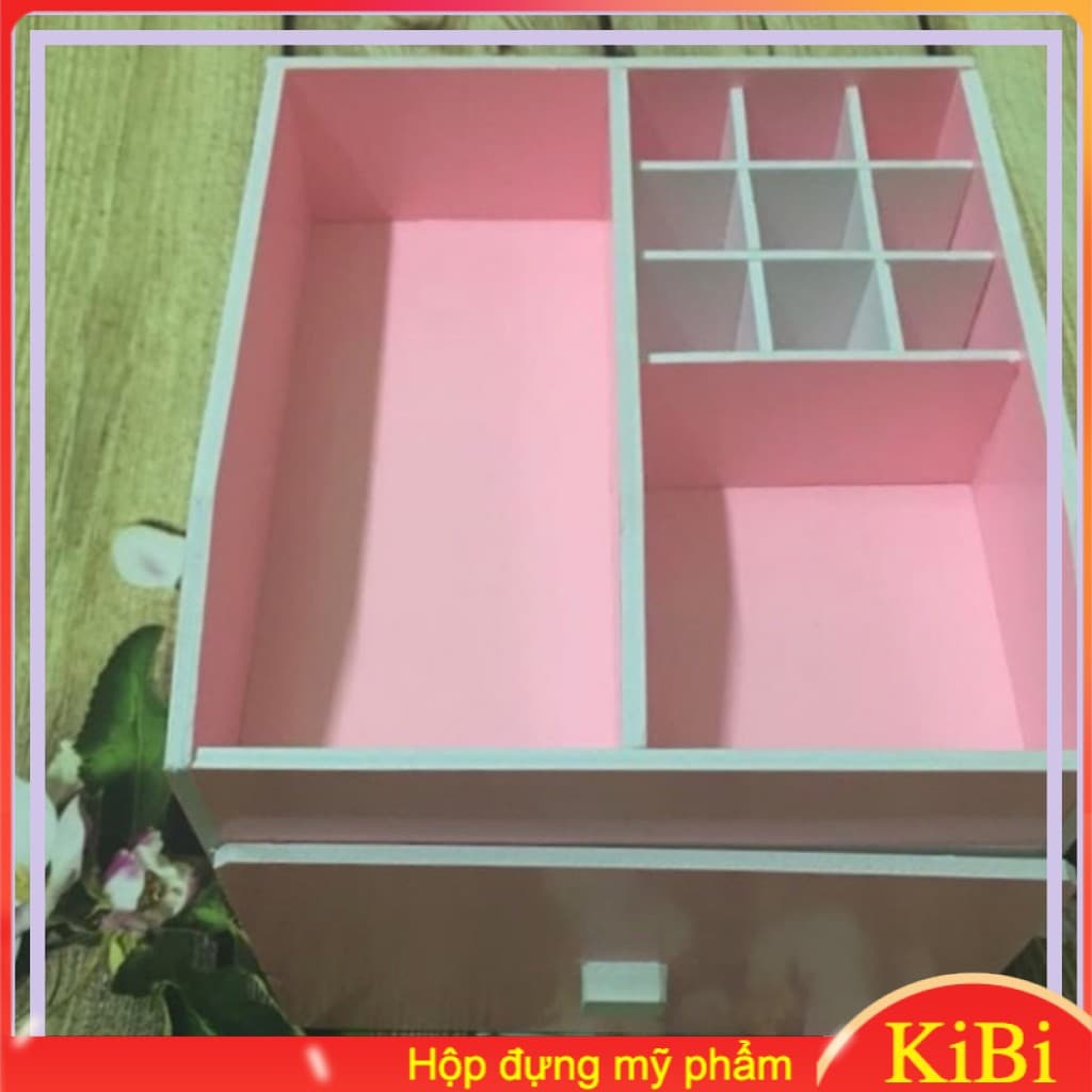 [HCM](Tặng 1 gương mini) Kệ đựng mỹ phẩm 1 ngăn hồng đựng son đựng nước hoa
