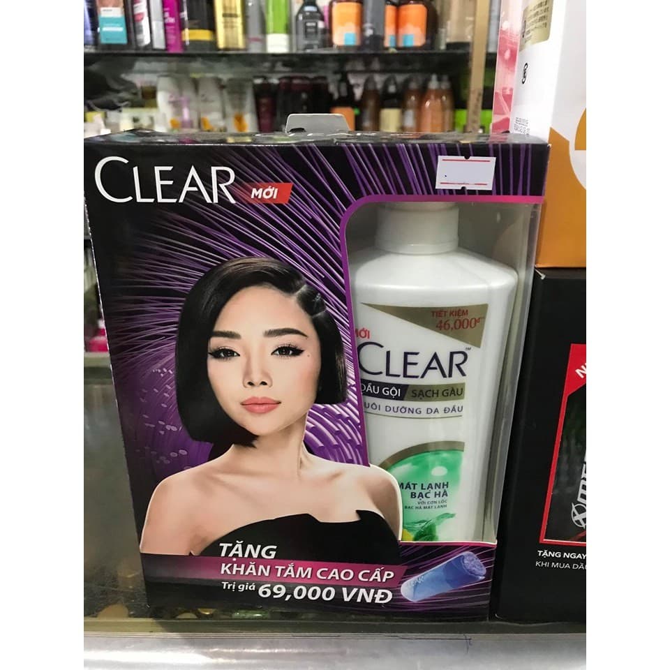 Dầu gội CLEAR BẠC HÀ 650G TẶNG KHĂN TẮM CAO CẤP