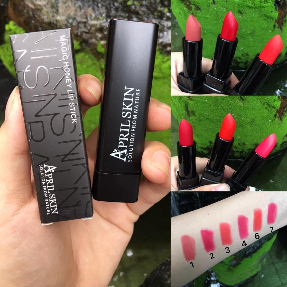 Son thỏi lì April Skin Magic Honey Lipstick Hàn Quốc 3.8g (#08 Hồng đất)