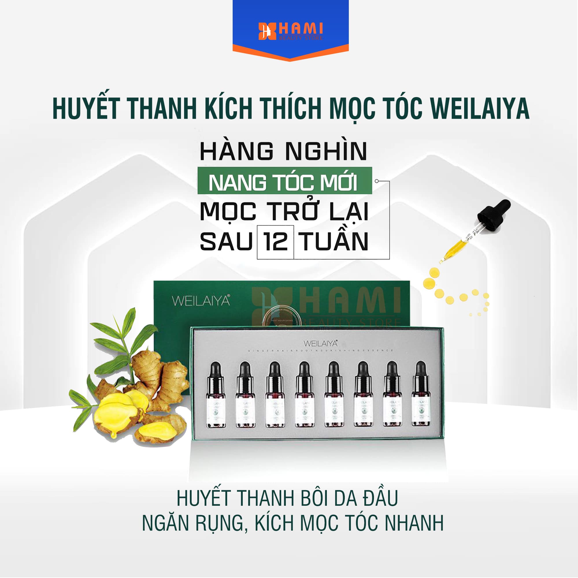 Hỗ trợ mọc tóc nhanh giảm rụng hiệu quả serum mọc tóc huyết thanh Weilaiya