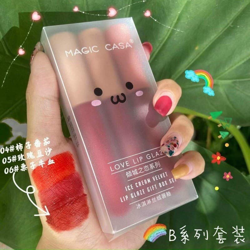 Set 3 Cây Son Kem Lì Magic Casa Fluffy Lip Glaze