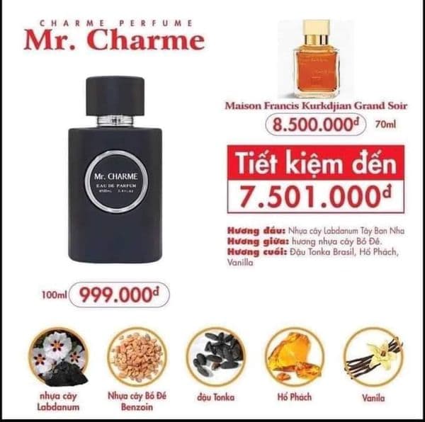 Nước hoa Nam MR.CHARMES 100ML chính hãng
