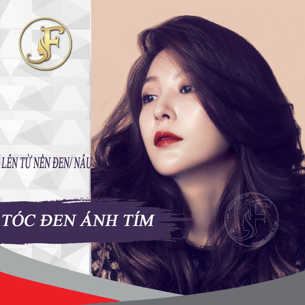 Thuốc nhuộm tóc tại nhà đen ánh tím johnny feel -Nhuộm Từ Mọi Loại Nền Tóc- Tặng oxy