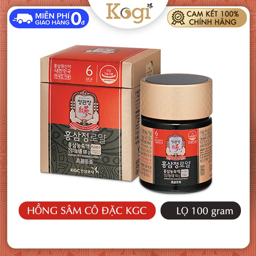 [CHÍNH HÃNG]Cao hồng sâm hộp 100g Hàn Quốc KGC 6 năm tuổi cao cấpKogi Ginseng thúc đẩy hệ tuần hoàn giảm mỡ máu giảm stress mệt mỏi giảm căng thẳng nhức đầu giúp trấn tĩnh tỉnh táo tập trung hơn trong suy nghĩ