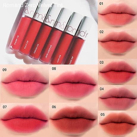 Son kem lì mềm mượt Romand Zero Velvet Tint