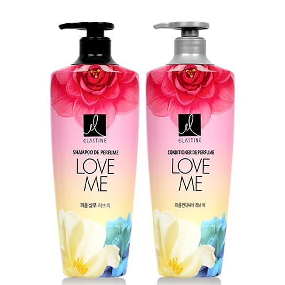 Cặp dầu gội/xả hương trái cây Love me Elastine Shampoo De Perfume Hàn Quốc 600ml