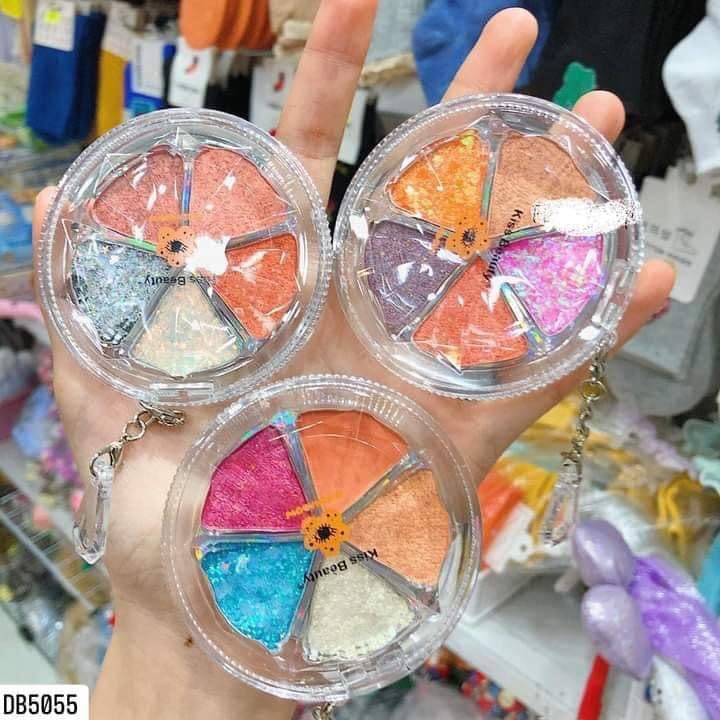 Nhũ Mắt Kim Tuyết Dạng Nén 5 Ô GLITTER EYESHADOW Kiss Beauty 7g-#2