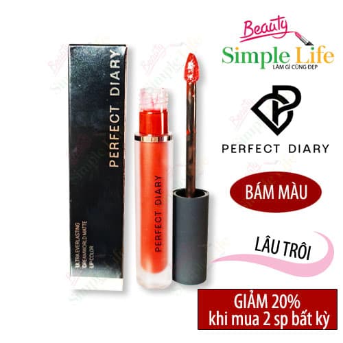 Son kem lì Perfect Diary lâu trôi bám màu với nhiều tông màu hot để lựa chọn phù hợp sở thích
