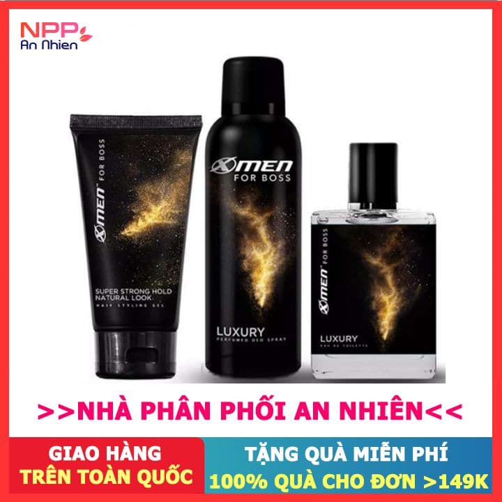 Combo nước hoa xịt khử mùi và gel vuốt tóc X-men for boss Luxury (150g+150g+50ml)- NPP AN NHIÊN