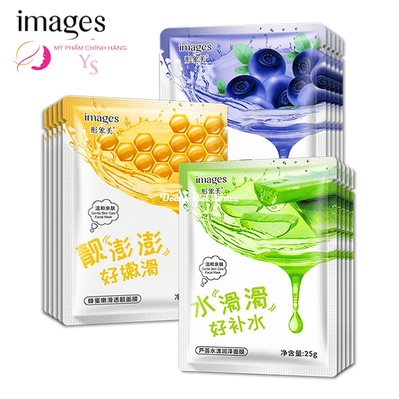 [HCM]COMBO 10 Mặt Nạ Giấy Cấp Ẩm Dưỡng Da Lô Hôi-Mật Ong-Việt Quất Images Sạch da - Làm Căng Da Trong Suốt (MỚI)