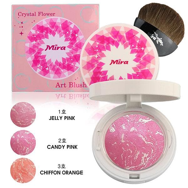 Phấn Má Hồng Siêu Mịn Mira Crystal Flower Art Blusher Hàn Quốc 10g No.1 Jelly Pink
