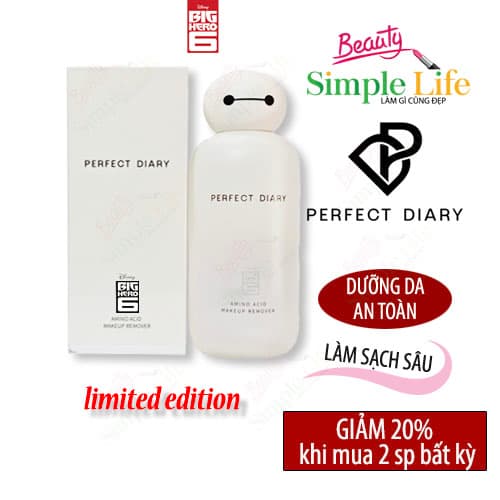 Nước tẩy trang Perfect Diary AMINO ACID MAKEUP Big White Limited Edition tẩy trang mắt môi và mặt (3 trong 1) 500ml