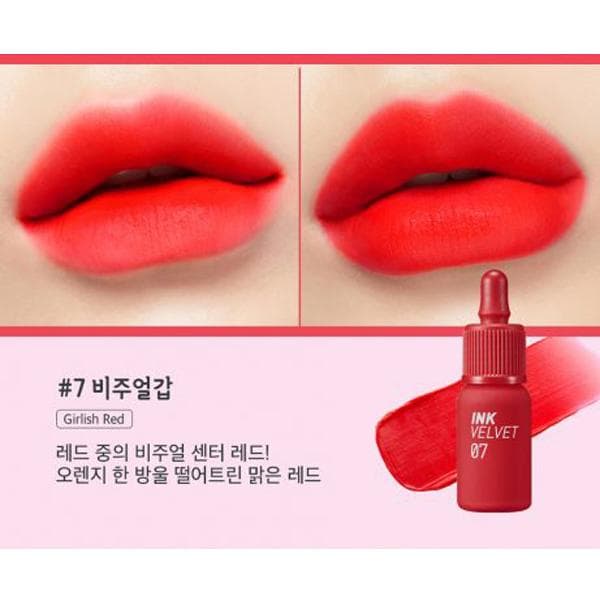 Son Kem Lì Peripera Ink The Velvet 4g  No. 7 Girlish Red