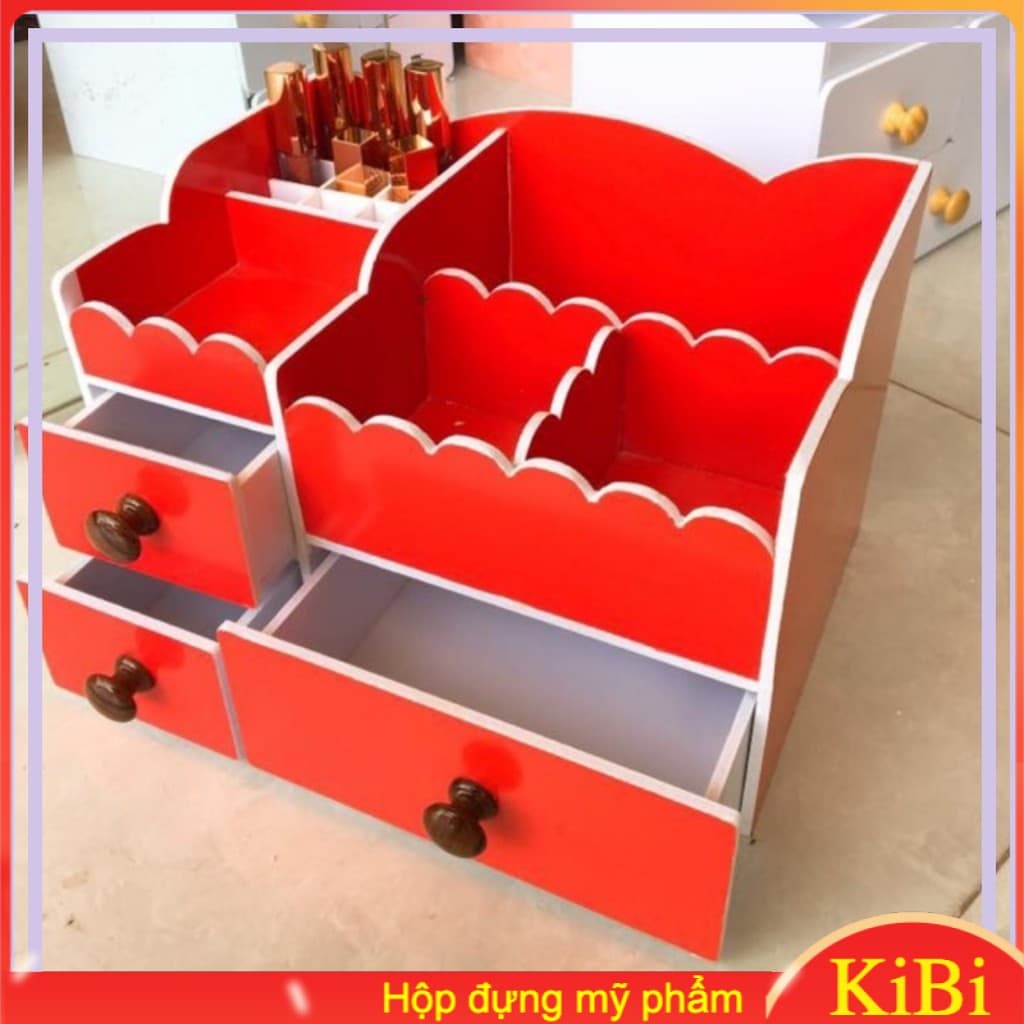 [HCM]Kệ mỹ phẩm lượn sóng màu đỏ siêu xinh khay son kệ trang điểm chất lượng