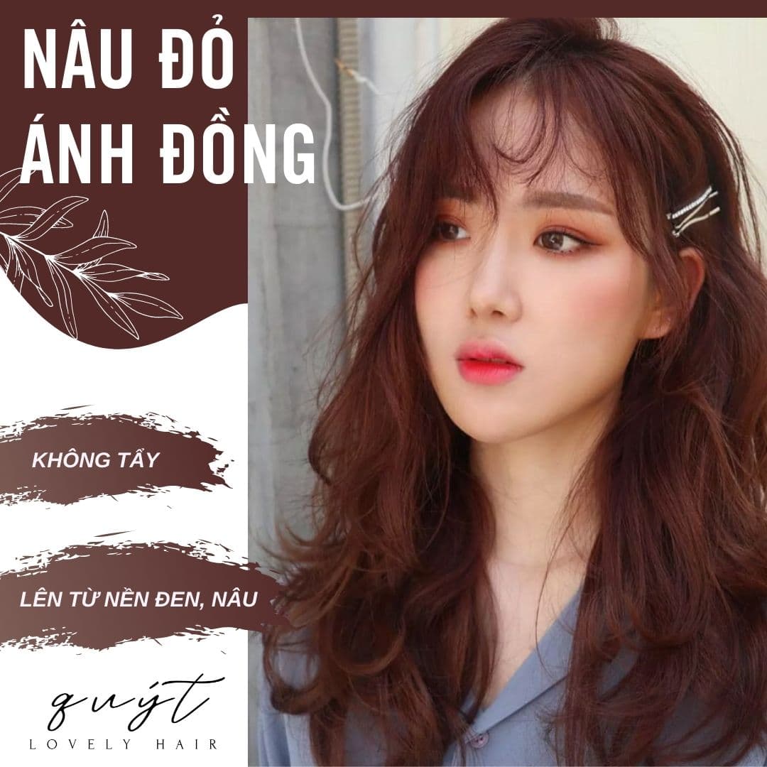 [HCM]THUỐC NHUỘM TÓC NÂU ĐỎ ÁNH ĐỒNG + TẶNG KÈM OXY