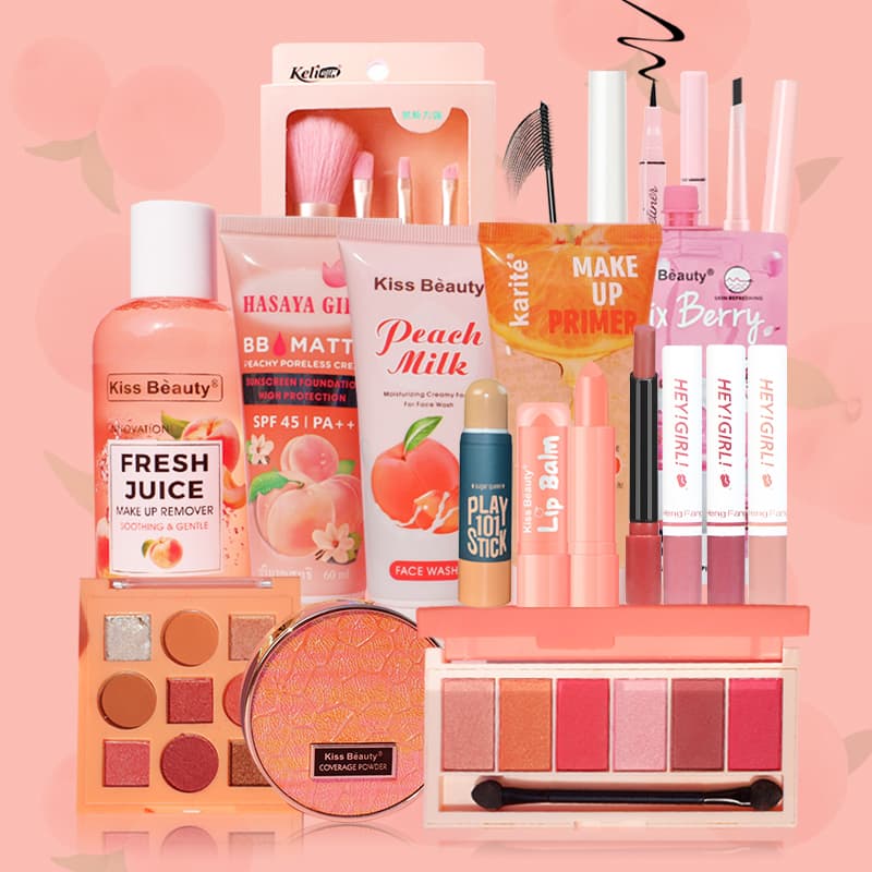 [HCM]【Kiss Belle Shop】 Bộ mỹ phẩm hoàn chỉnh 18 món(Cọ trang điểm+kem dưỡng ẩm+mặt nạ+BB cream +9 phấn mắt+6 phấn mắt+mascara kẻ mắt+chì kẻ mày+4 son môi+phấn trang điểm+ son dưỡng+viền bóng+tẩy trang+sữa rửa mặt)