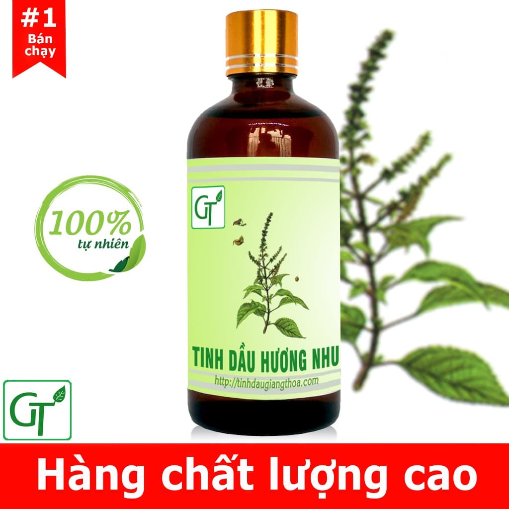 Tinh dầu Hương Nhu nguyên chất dưỡng tóc tr.ị rụng tóc xông hơi xông hương