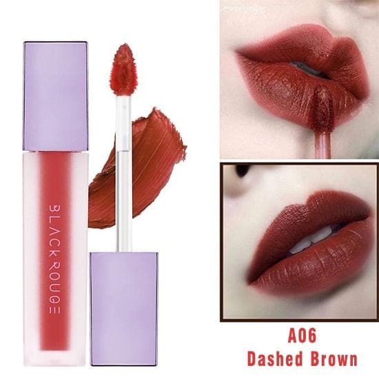 Son Kem Lì mềm môi Black Rouge Air Fit Velvet Tint Hàn Quốc Version 2 (A06: Dashed Brown)