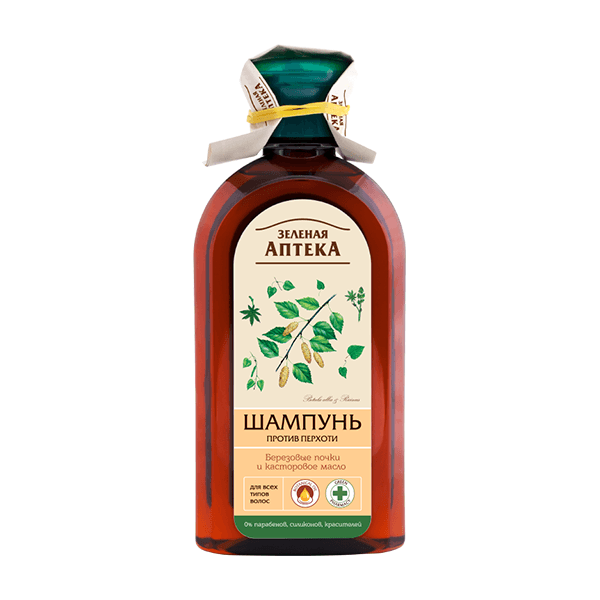 Dầu gội ngăn ngừa gàu Zelenaya Apteka Nụ bạch dương và Dầu thầu dầu 350ml