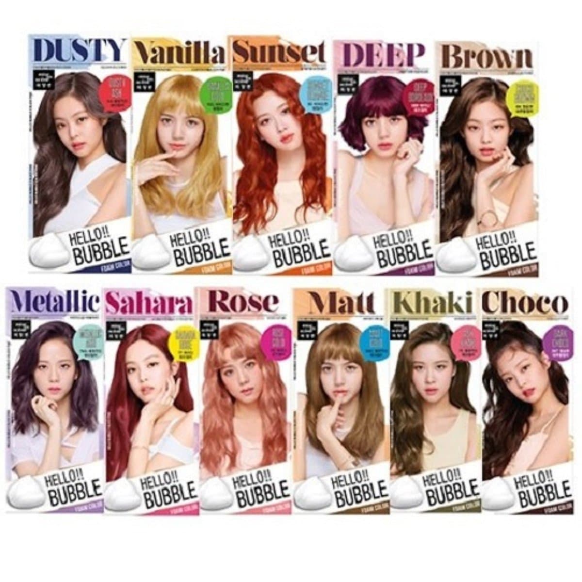 Thuốc Nhuộm Tóc tại nhà gội nhuộm Hello Bubble Foam Mise En Scene mẫu Black pink phong cách Hàn Quốc