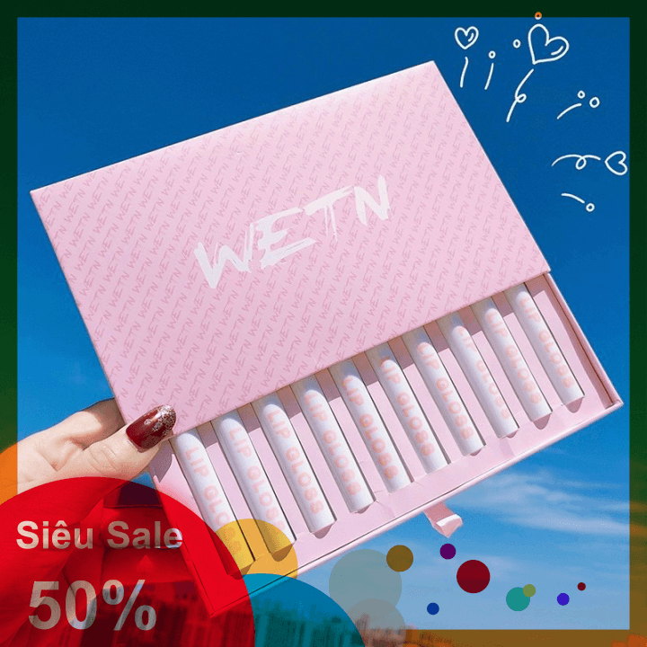 Combo 5 set son WETN Lipgloss 10 cây - CAVALI - Son kem lì lâu trôi màu đẹp chất son mịn không khô môi