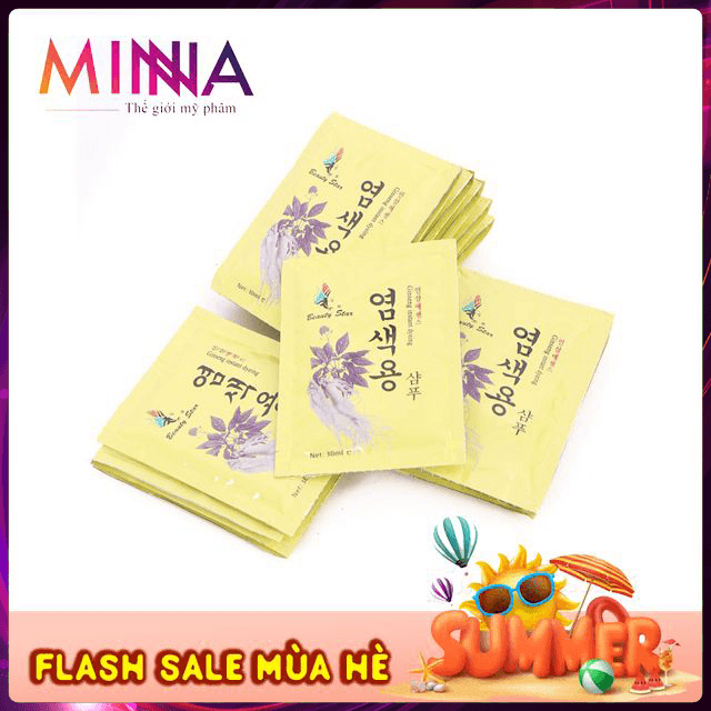 [Set Dây 10] Dầu Gội Đen Dầu Xả Tóc Thảo Dược Beauty Star 30ml ( xả kho 10000 gói )