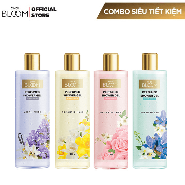 Combo 4 sữa tắm nước hoa Bloom 270g/chai