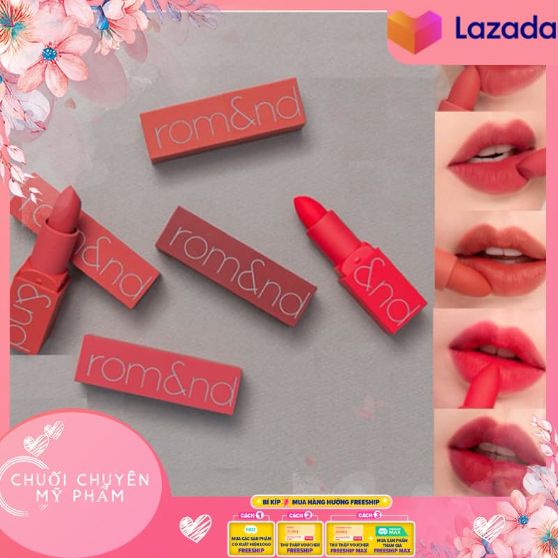 Son Lì Siêu Nhẹ Môi Romand Zero Gram Matte Lipstick | Son thỏi lì Romand New Zero Matte Lipstick 3g