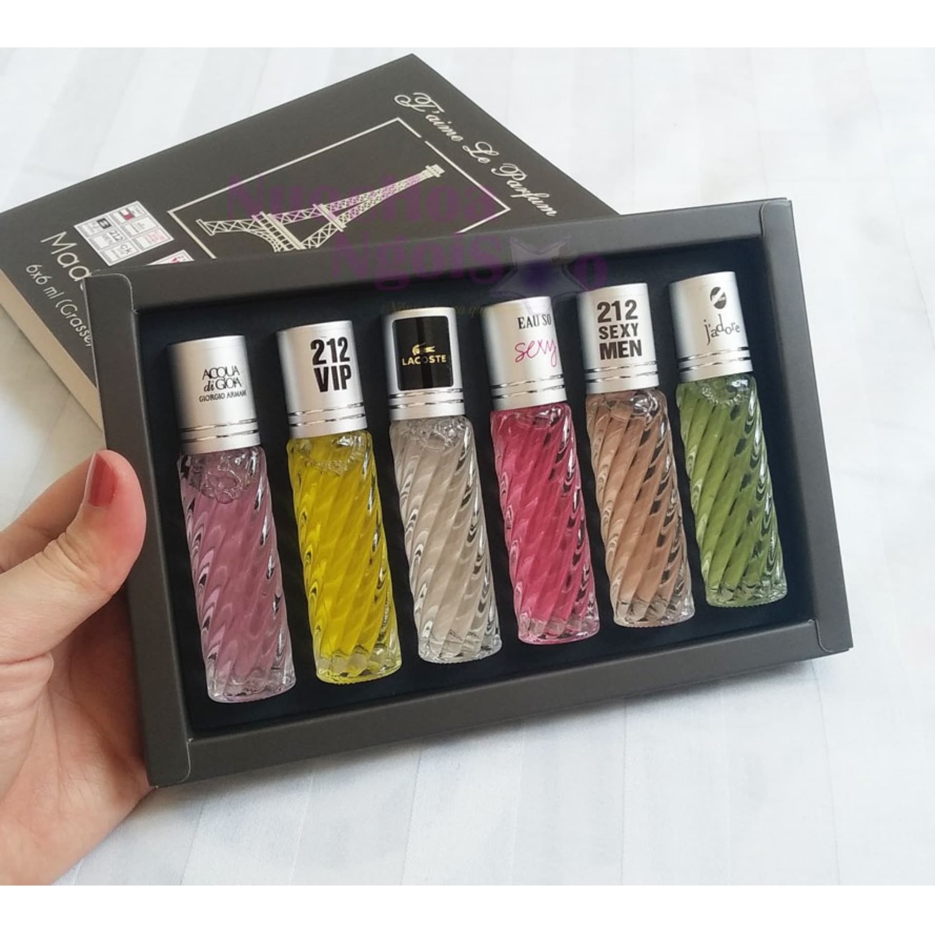 Combo nước hoa tháp 6 chai nước hoa dạng lăn thơm cực lâu 20ml hương thơm nồng nàn phù hợp với tất cả mọi người