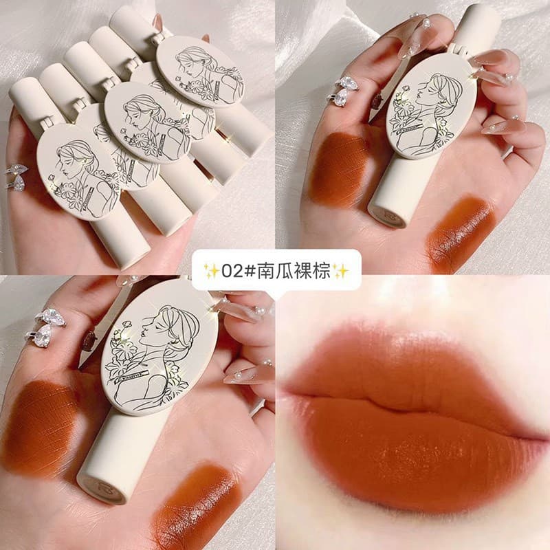 Son môi Maffick kèm gương son nội địa Trung có dưỡng màu sắc tự nhiên hottrend lâu trôi  thiết kế xinh xắn