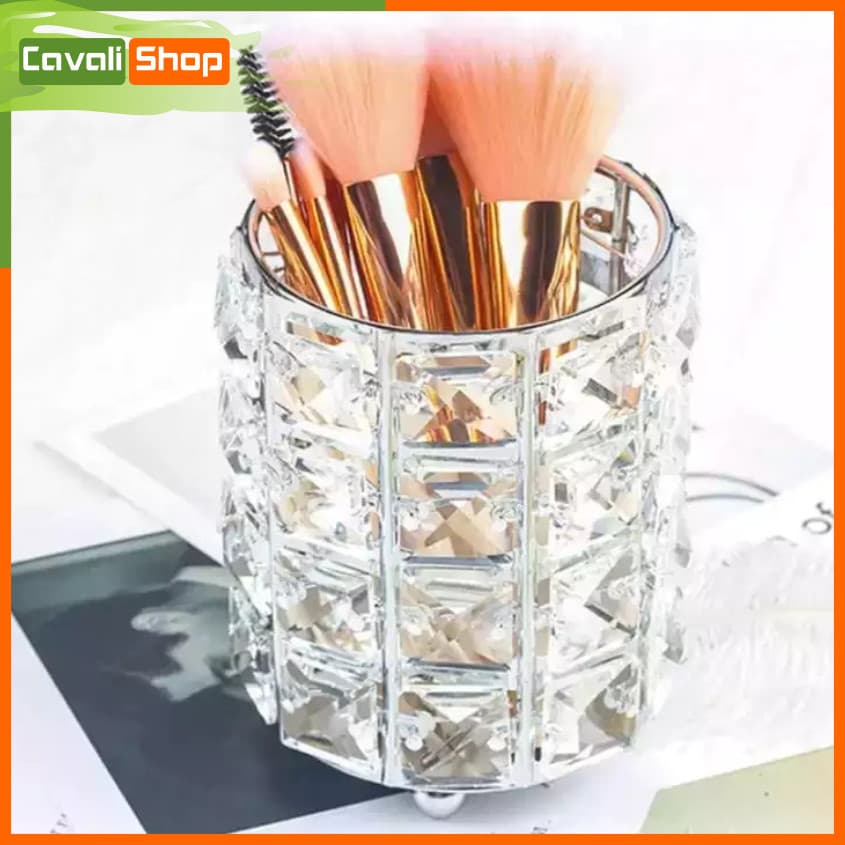 [XẢ HÀNG TỒN] Lọ đựng cọ trang điểm pha lê - CAVALI - thiết kế sang trọng