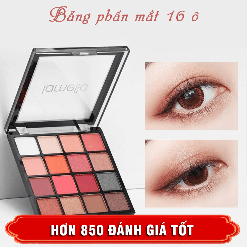 Bộ trang điểm đầy đủ LAMEILA 7 món Kem che khuyết điểm + Phấn mắt 16 ô + Phấn phủ + Mascara + Chì kẻ mày + kẻ mắt nước + Son kem bộ makeup cá nhân bộ trang điểm chuyên nghiệp XP-BT051