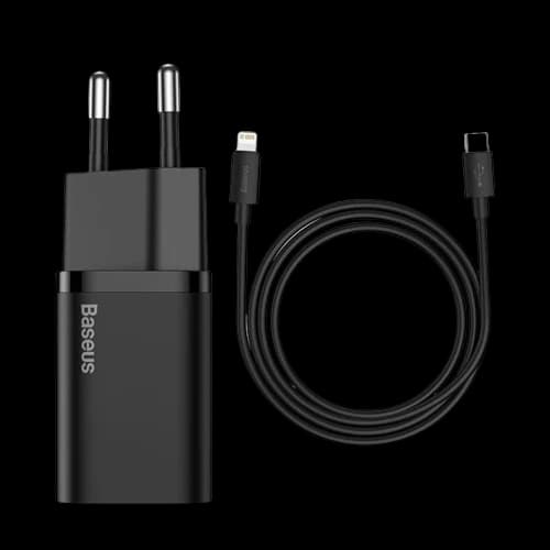 Củ sạc Baseus Super SI 1 cổng 20W kèm cáp USB-C to Lightning 1M