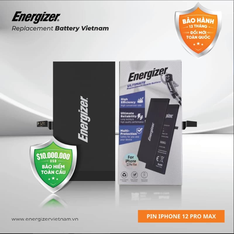 Pin Energizer iPhone 12 PRO MAX - ECA12PM3687P Chính hãng