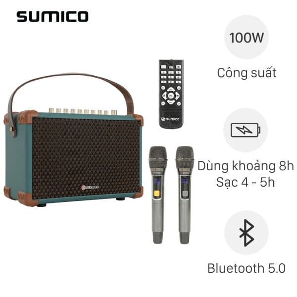 Loa karaoke xách tay Sumico BELLA 42 Blue 100W