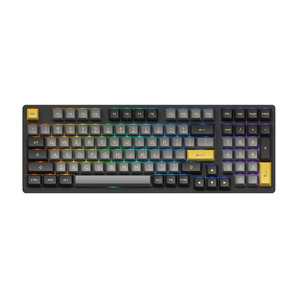 Bàn phím cơ AKKO không dây 3098B Plus Black Gold Cream Yellow Pro Switch