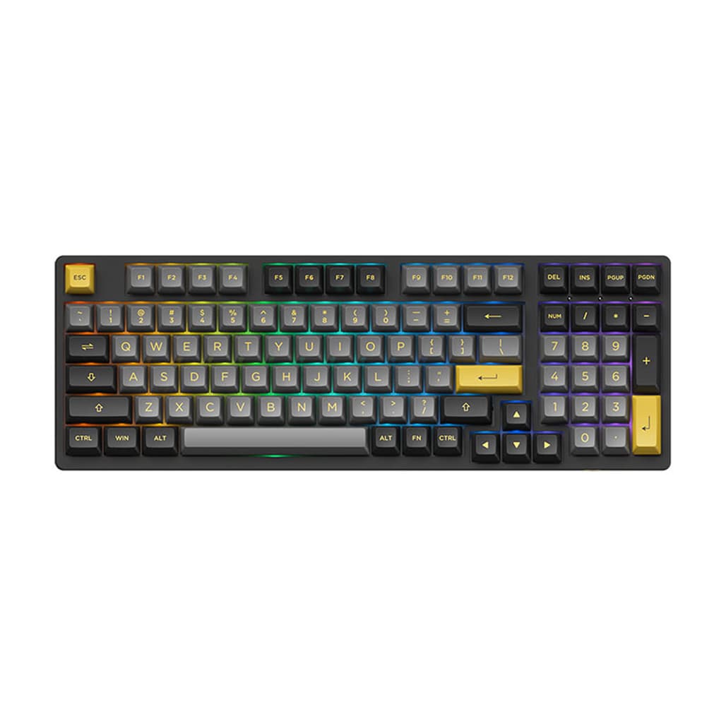 Bàn phím cơ AKKO không dây 3098B Plus Black Gold Cream Yellow Pro Switch - Cũ