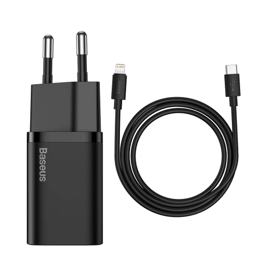 Củ sạc Baseus Super SI 1 cổng 20W kèm cáp USB-C to Lightning 1M