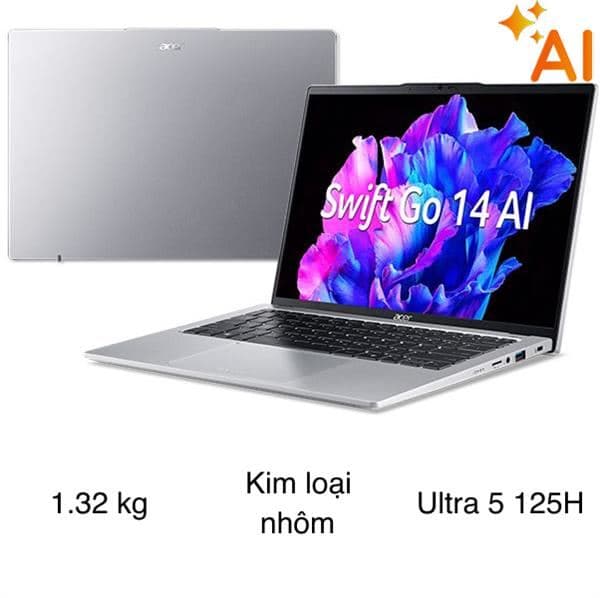 Acer Swift Go 14 AI 73 53X7 - NX.KSLSV.001 (Ultra 5 125H, 16GB, 512GB, 2.8K 120Hz, Win11)