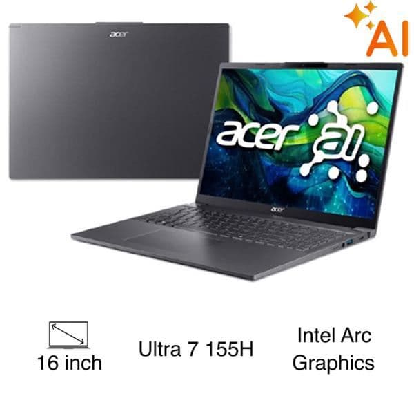Acer Aspire 16 AI A16 71M 71U7 - NX.J4YSV.002 (Ultra 7 155H, 16GB, 512GB, Full HD+, Win11)
