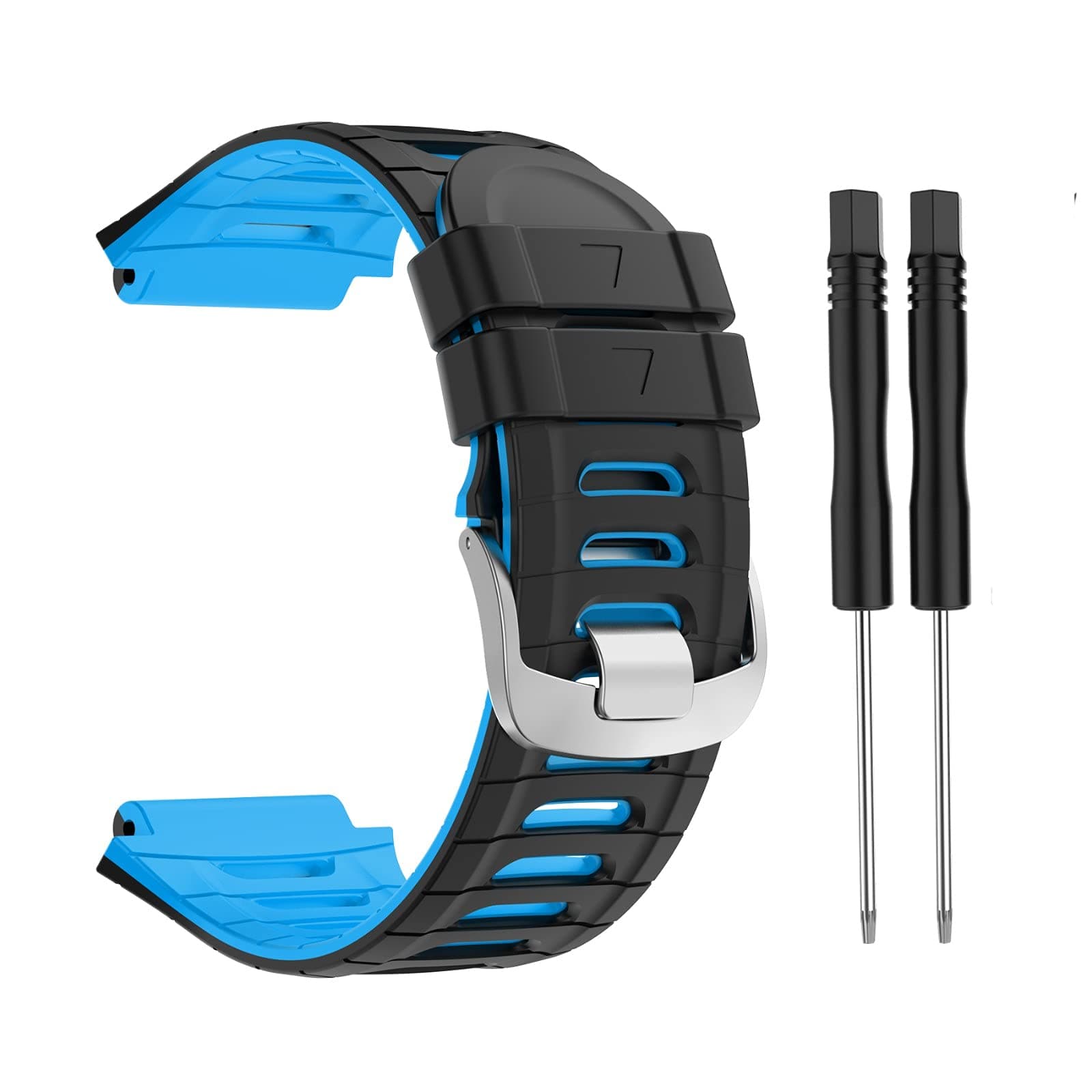 HUTVD Replacement Wristband Two-Color Suitable for G-Armin Forerunner920XT Ports Watch Silicone Strap (Dark Blue)