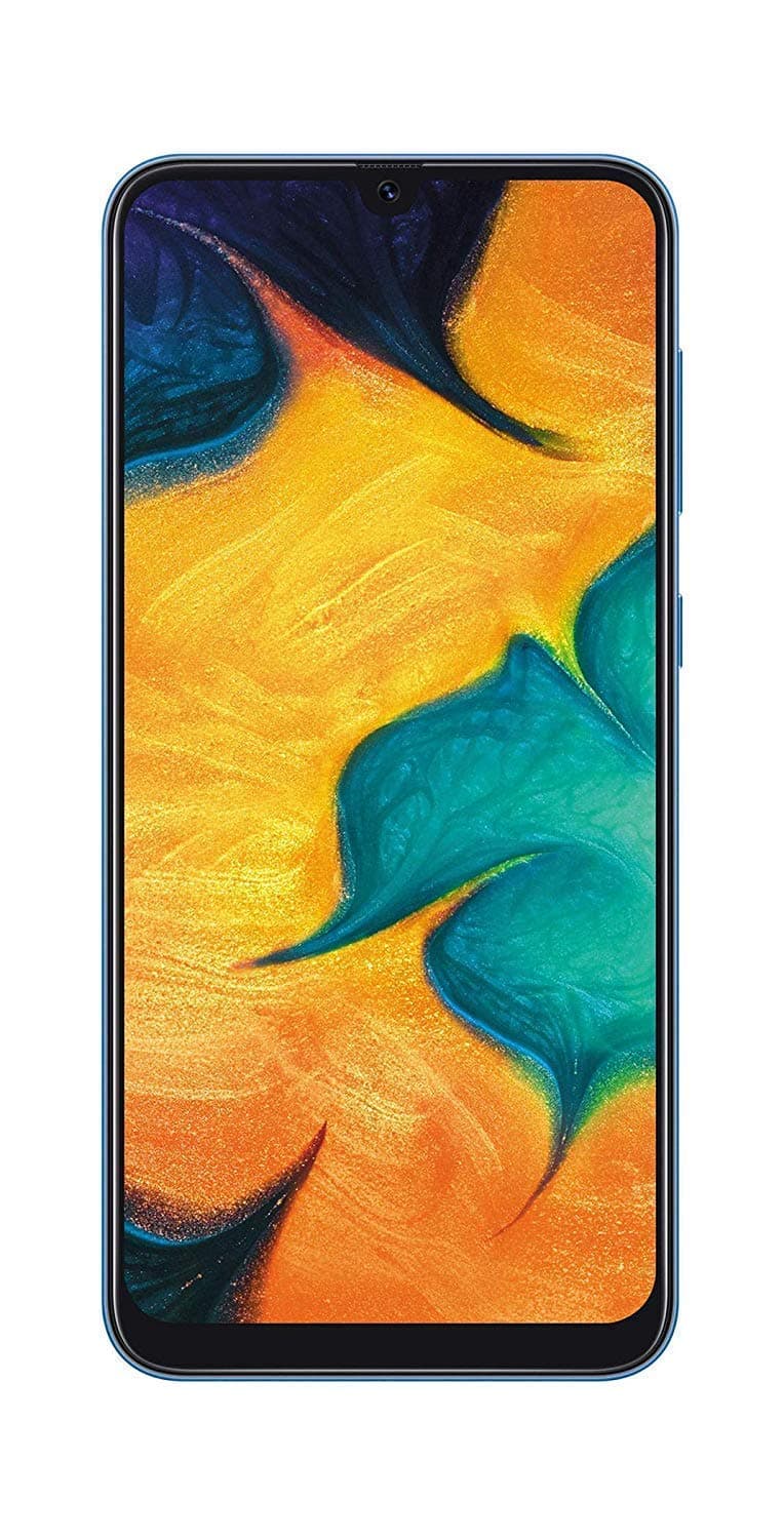Samsung Galaxy A30 (64GB, 4GB RAM) 6.4" FHD+ Infinity-U Display, 16MP+5MP Dual Camera, Dual SIM GSM Factory Unlocked A305G/DS (International Ve...