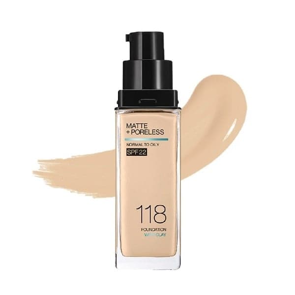 Kem Nền Kiềm Dầu Chống Nắng Maybelline Fit Me Matte+Poreless SPF22 118 Light Beige 30ml